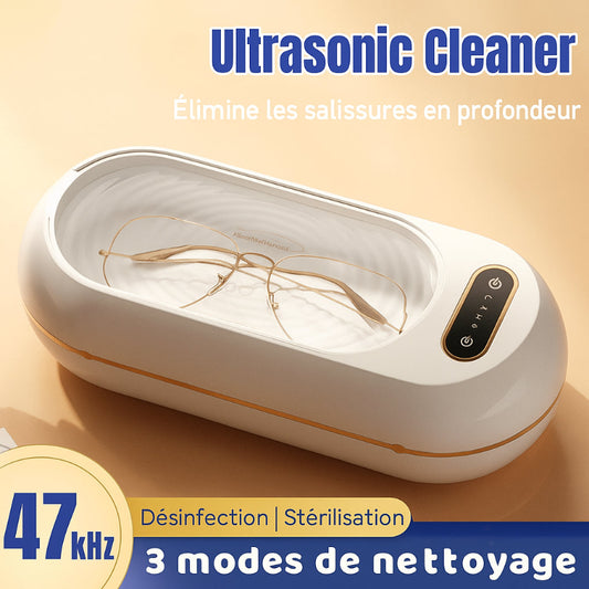 Nettoyeur Ultrason Haute Fréquence Multifonction - Lunettes & Bijoux | Blanc Neige
